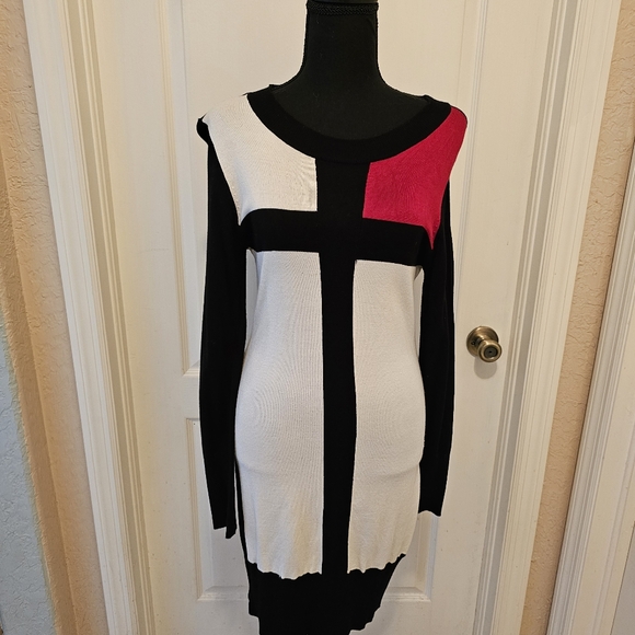 Color Block Sweater Dress - Picture 8 of 12